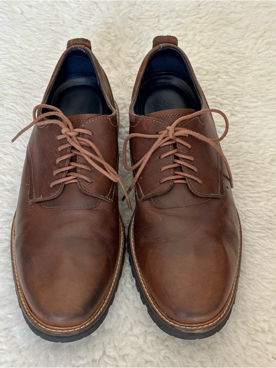 Cole Haan Brown Leather Derby Lace-Up Oxfords Casual Shoes size 10 M
